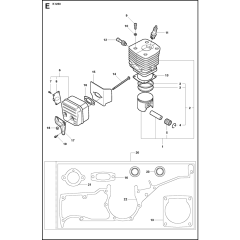 Cylinder, Piston & Muffler Assembly