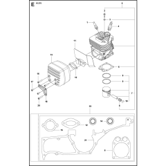 Cylinder, Piston & Muffler Assembly