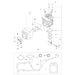 Cylinder, Piston, Muffler Assembly