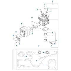 Cylinder, Piston, Muffler Assembly
