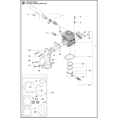Cylinder, Piston & Muffler Assembly