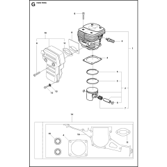 Cylinder, Piston & Muffler Assembly