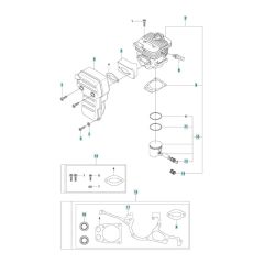 Cylinder, Piston, Muffler Assembly