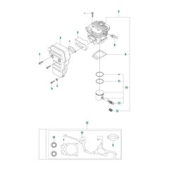 Cylinder, Piston, Muffler Assembly