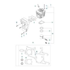 Cylinder, Piston, Muffler Assembly