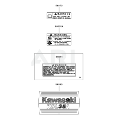 Kawasaki KBL35A Brushcutter Label