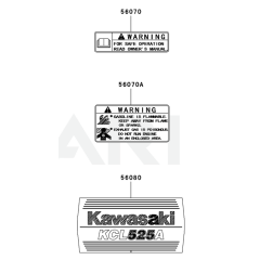 Kawasaki KCL525A Label