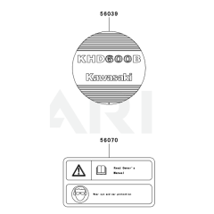 Kawasaki KHD600B Label