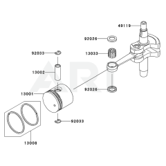 Piston & Crankshaft for KHDS600A