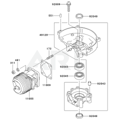 Cylinder & Crankcase for KHS1100A