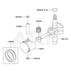 Piston & Crankshaft for KHT750S
