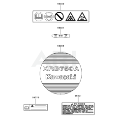 Label for Kawasaki KRB750A Blower