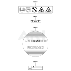 Kawasaki KRB750BC Blower Label