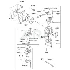 Carburettor for Kawasaki KTR26AC