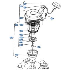 Recoil Starter Assembly for Kubota AT25 Tiller