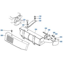 Muffler Assembly for Kubota AT55 Tiller