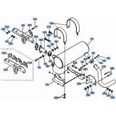 Muffler Assembly for Kubota KH101 Mini Excavator