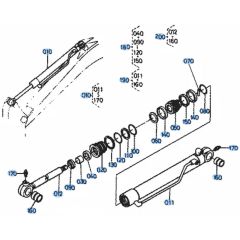 Arm Cylinder Assembly for Kubota KH101 Mini Excavator
