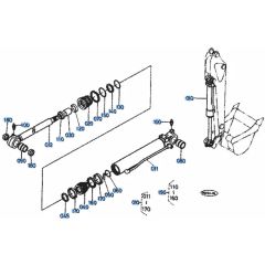 Bucket Cylinder Assembly for Kubota KH101 Mini Excavator