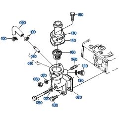 Water Flange Assembly for Kubota KH151 Mini Excavator