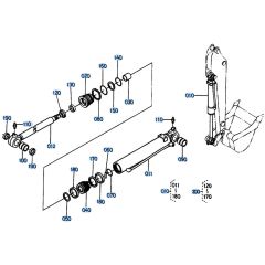 Bucket Cylinder Assembly for Kubota KH151 Mini Excavator
