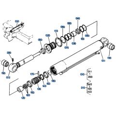Swing Cylinder Assembly for Kubota KH151 Mini Excavator