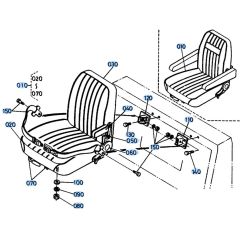 Seat Assembly for Kubota KH151 Mini Excavator
