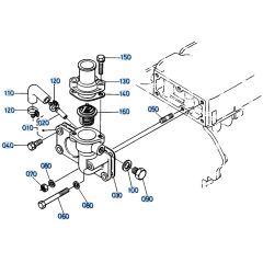 Water Flange Assembly for Kubota KH191 Mini Excavator