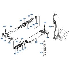 Bucket Cylinder Assembly for Kubota KH191 Mini Excavator