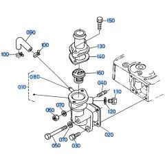 Water Flange Assembly for Kubota KH66 Mini Excavator