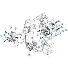 Fan Assembly for Kubota KH90 Mini Excavator