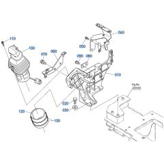 Control Lever (R/H) Assembly for Kubota KX040-5 Mini Excavator