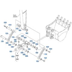 Bucket Link Assembly for Kubota KX040-5 Mini Excavator