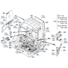 Decals -1 for Kubota KX040-5 Mini Excavator