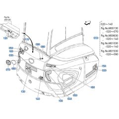 Decals -2 for Kubota KX040-5 Mini Excavator