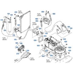 Air Conditioner Assembly for Kubota KX040-5 Mini Excavator