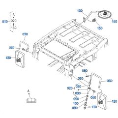 Mirror Assembly for Kubota KX040-5 Mini Excavator