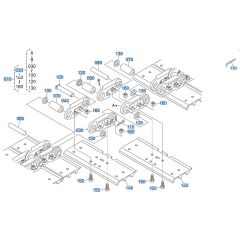 Crawler (Iron) Assembly for Kubota KX080-3 Mini Excavator