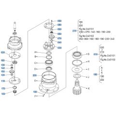 Swivel Motor Assembly -2 for Kubota KX080-3 Mini Excavator