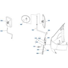 Mirror Assembly for Kubota KX080-4s Mini Excavator