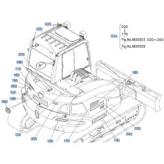 Decals -1 for Kubota KX080-4s Mini Excavator
