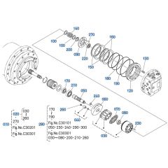 Drive Motor Assembly -2 for Kubota KX080-4s Mini Excavator