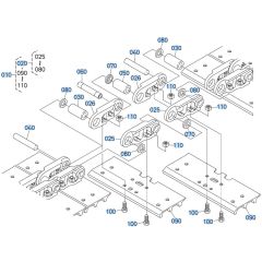 Crawler (Iron) Assembly for Kubota KX080-4s Mini Excavator