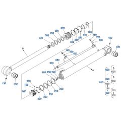 Bucket Cylinder Assembly for Kubota KX080-4s Mini Excavator