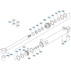 Blade Cylinder (Angle) Assembly for Kubota KX080-4s Mini Excavator