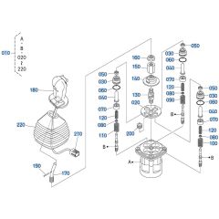 Control Lever (R/H) Assembly for Kubota KX080-5 Mini Excavator