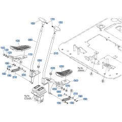 Control Lever (Travel) Assembly for Kubota KX080-5 Mini Excavator