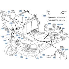 Decals -2 for Kubota KX080-5 Mini Excavator