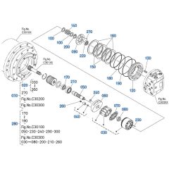 Drive Motor Assembly -2 for Kubota KX080-5 Mini Excavator