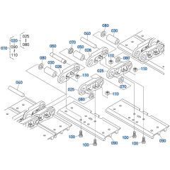 Crawler (Iron) Assembly for Kubota KX080-5 Mini Excavator